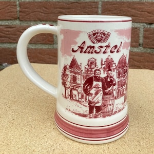 Delft Red, hand-painted beer mug.
