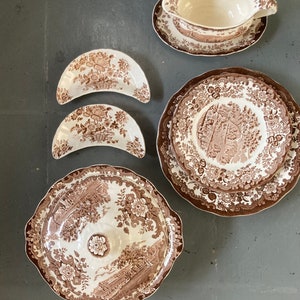 Palissy, 1790 Avon Scenes Staffordshire tableware.