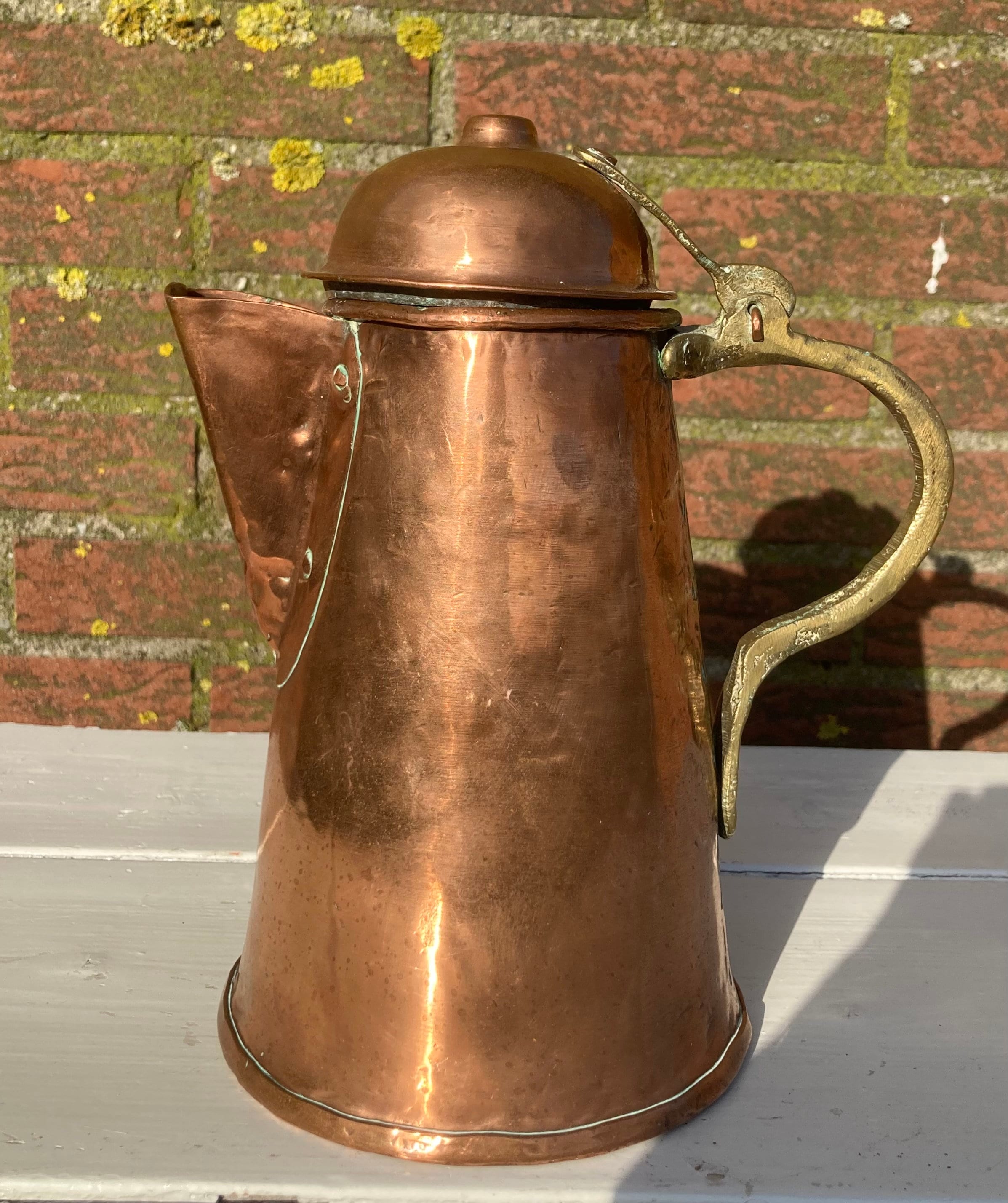 Antique copper kettle