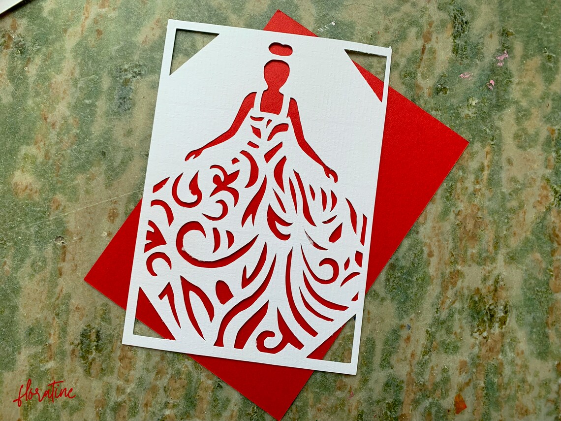 Download Wedding Dress Cricut Joy Card SVG Cut file Wedding Dress ...