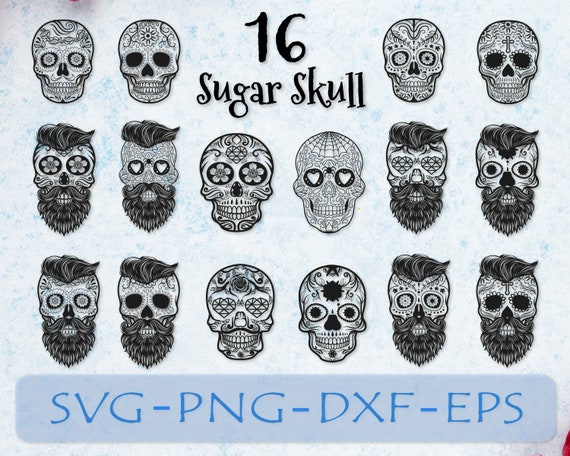 Download Free Sugar Skull Svg Sugar Skull Clipart Skull Svg Files For Etsy SVG Cut Files