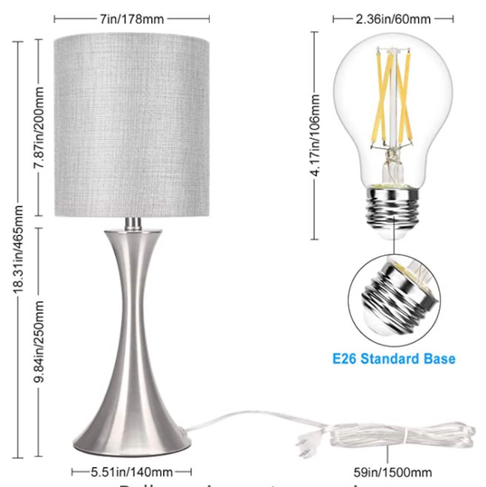 3 Way Touch Control Table Lamp Dimmable Bedside Desk Lamp Etsy