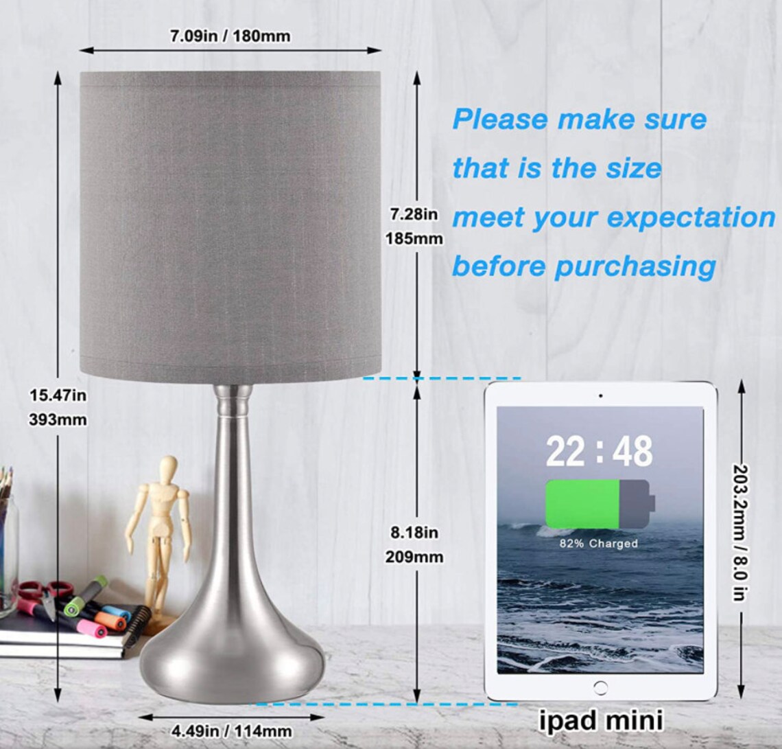 Small Touch Bedside Lamp Nightstand Lamp for Bedroom Set of 2 Etsy UK