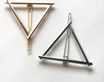 triangle hair clip silver hair pin gold hair clip triangle gold hair barrette geometric hair accessory silver hair clip women gold hair clip
