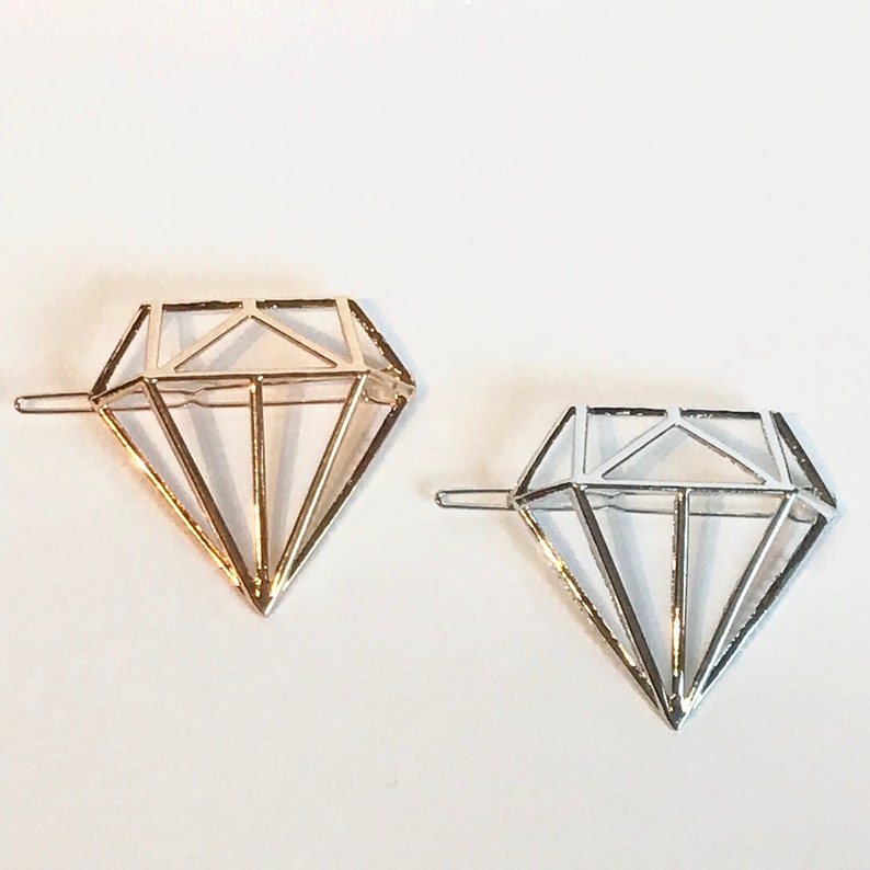 Hair Clips Diamond Silver Hair Pin Gold Hair Clip Diamond Hair Etsy