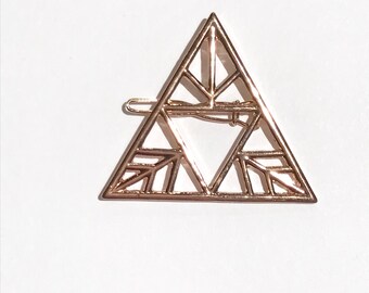 triangle hair clip rose gold hair pin hair clip triangle rosegold hair barrette geometric hair accessory rosegold hair clip hair jewelry