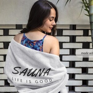 Sauna-Ready large Towel, Gift Idea, Keep Your Towels Separate, Sauna Essentials, great sauna Accessory