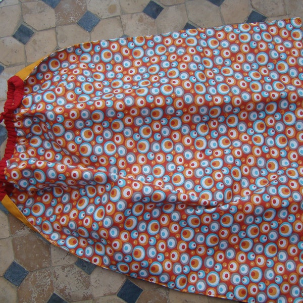 Serviette Bavoir cantine maternelle "vintage orange "