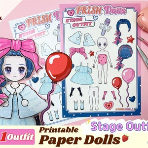 Druckbare Papierpuppenkleidung, einfaches Papierhandwerk für Kinder, Bühnenoutfit Papierpuppenkleidung, Vorschulhandwerk, Kinder druckbare Urlaubsaktivität