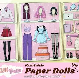 Paper Doll House Printable Dress Up Activity for Kids, DIY Busy Book, Paper Craft for Kids, Girls Craft Kit, Holiday Activity