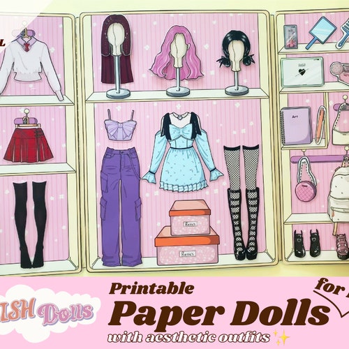 Printable Paper Dolls Dress up Activity for Kids DIY Busy Etsy Hong Kong