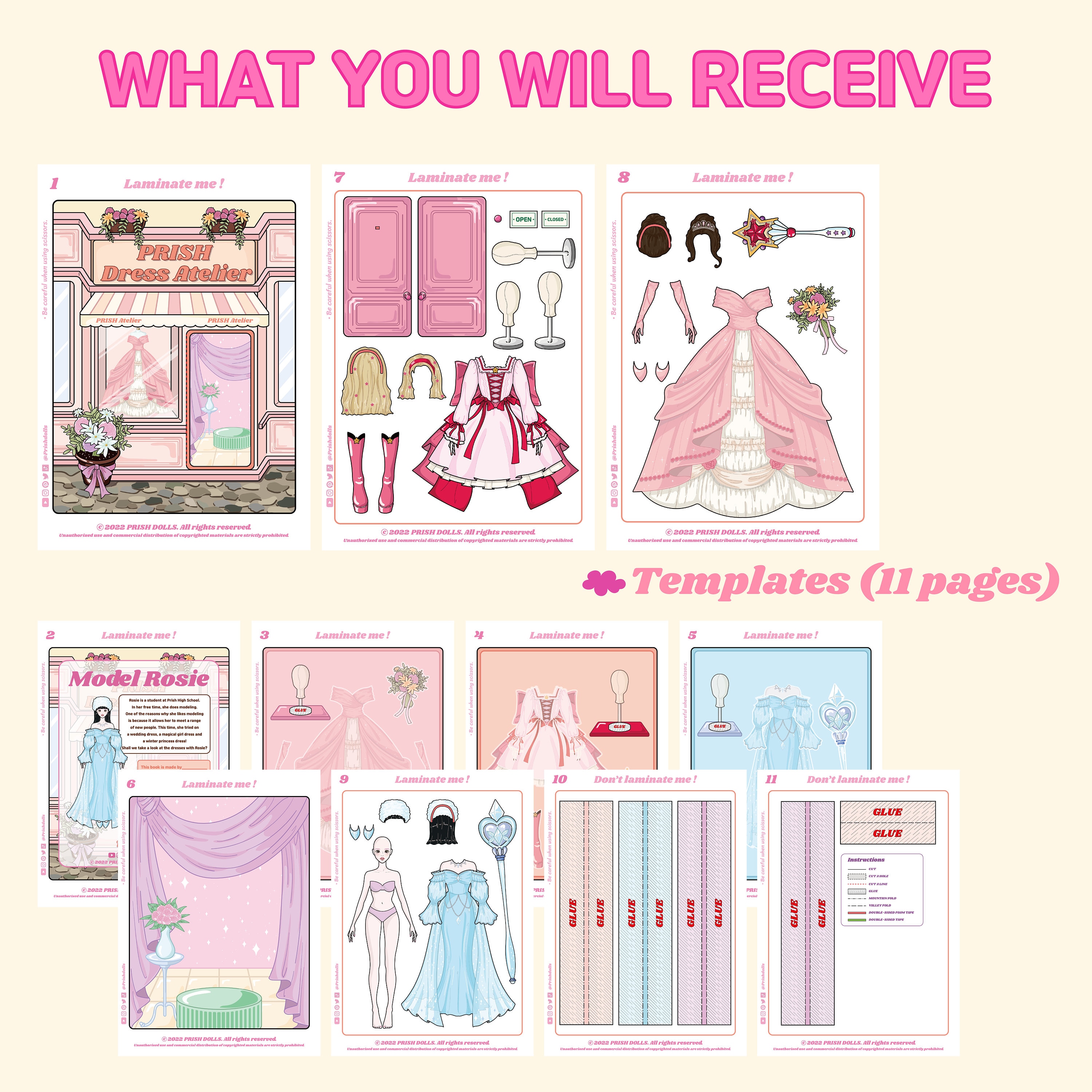 Paper Dolls Princess Play Kit Paper Doll House Dress Shop DIY Etsy