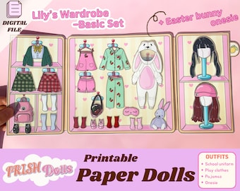 Paper Doll House Printable Dress Up Activity for Kids, DIY Quiet Book, Paper Craft for Kids, Girls Craft Kit, Holiday Activity