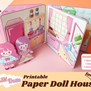 Paper Doll House Printable Paper Doll Busy Book Quiet Book Dress Up Activities for kids PDF