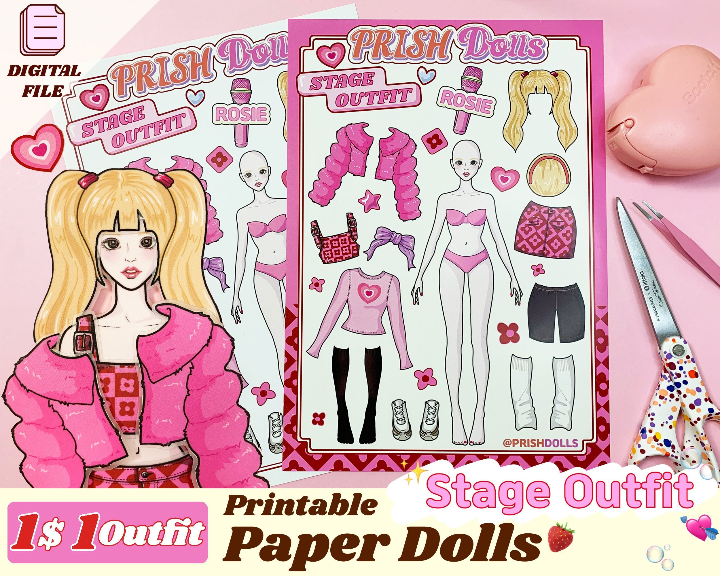 Cut Out Paper Dolls for Girls: 5 Fashion Activity Book for Girls Ages 8 -12  With Clothes & Dress Up