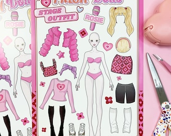 Pink Paper Barbie Clothes Printable Paper Dolls Dress Up DIY