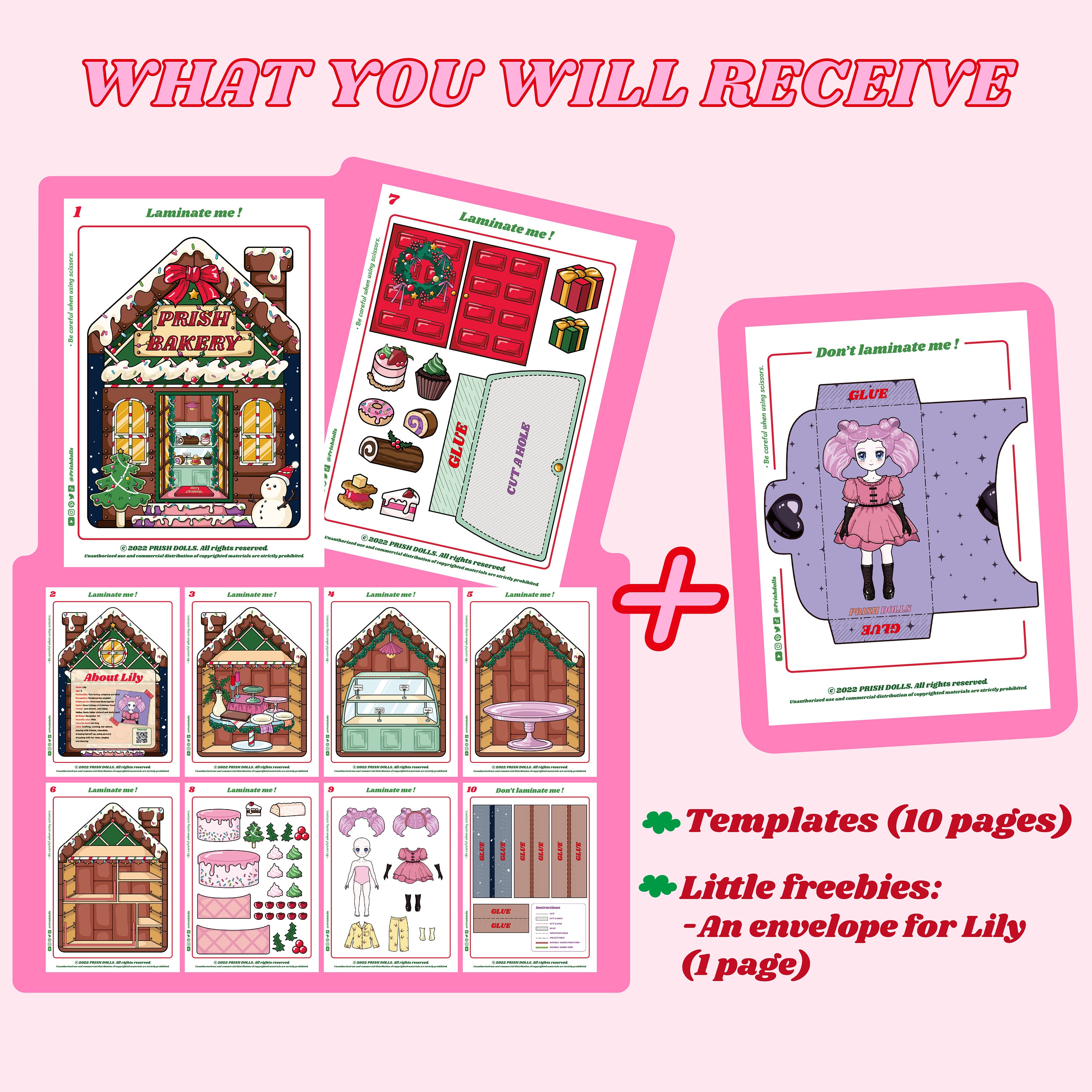 Doll Blogger's Doll House (ASSEMBLED and printed on waterproof photo paper  with cold laminating film for protection), Birthday Christmas Gift Paper  Doll House, Paper Doll, Kids Activity, Quiet Book