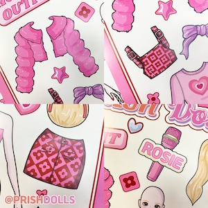 Printable Paper Dolls Dress up DIY Template, Stage Outfit, Girls Easy ...