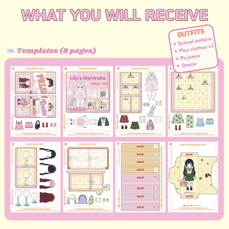 Printable Paper Dolls Dress up Activity for Kids DIY Quiet Etsy
