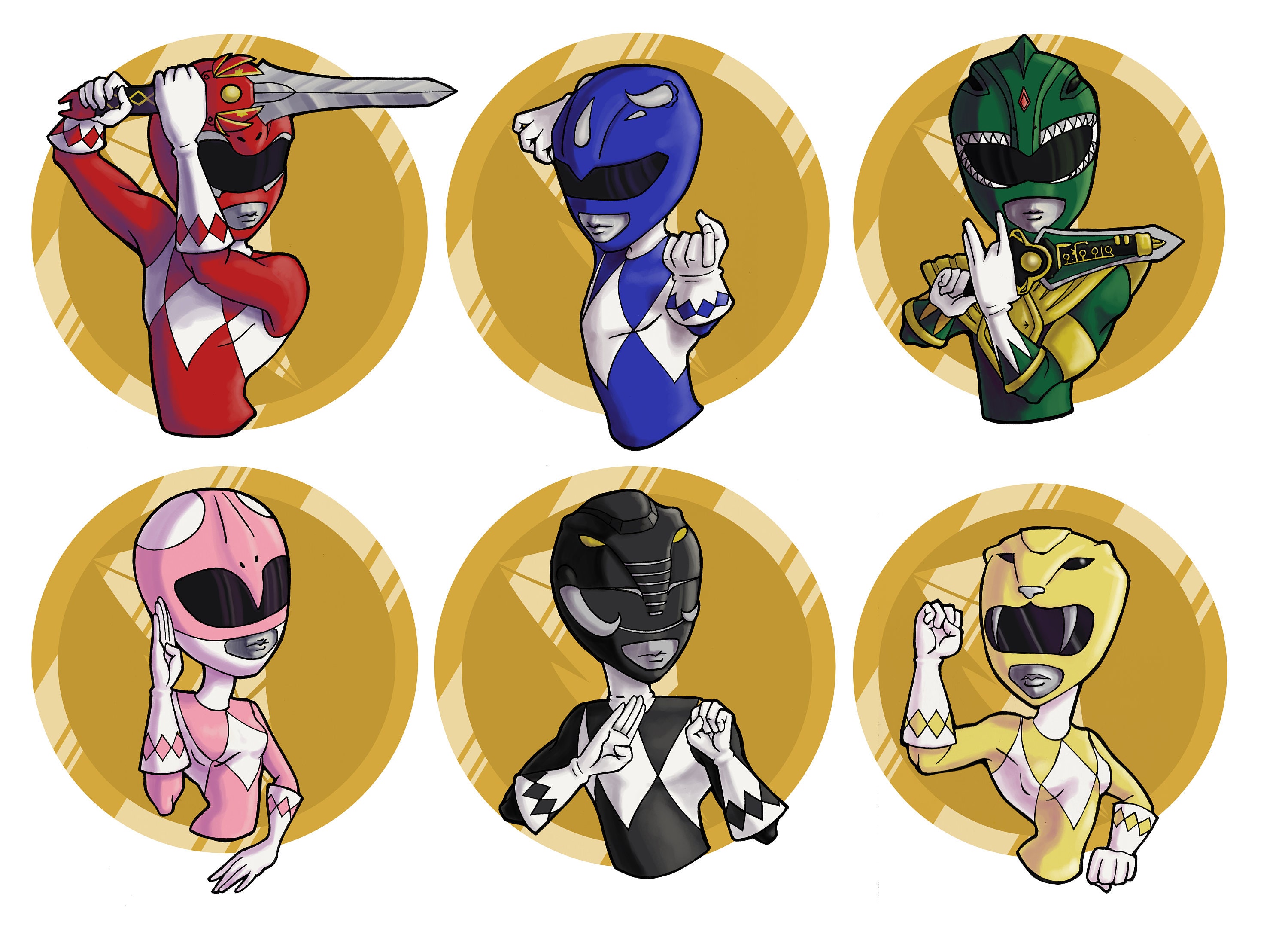 Power Rangers Repositionable Sticker Set | Etsy