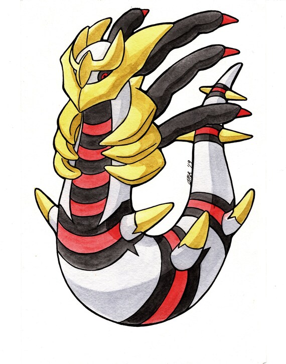 Original Giratina Watercolor Study 