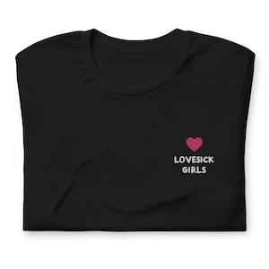 Lovesick Girls Pocket Embroidered Short-Sleeve Unisex T-Shirt | BlackPink Inspired | KPop Love | K-Pop Fandom | Blinks | In Your Area