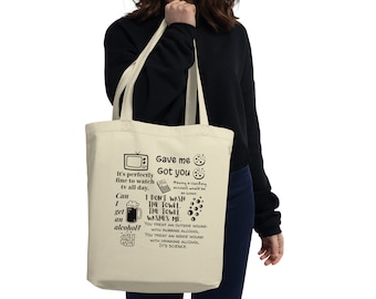 Nick Miller Quotes Organic Cotton Eco Tote Bag | New Girl Fan | Funny Gift Idea