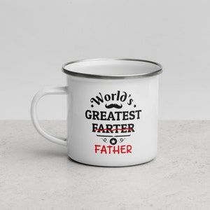 Copo pequeno* | O maior peidorreiro do mundo, Oops, quer dizer, pai | Caneca de esmalte | Ideia de presente de aniversário | Engraçado