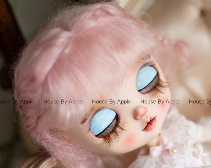 BJD Lovely Two Braids Plaits Hair Pink Mohair Wig for Blythe Wig Pullip Wig 9-10inch doll wig qbaby wig