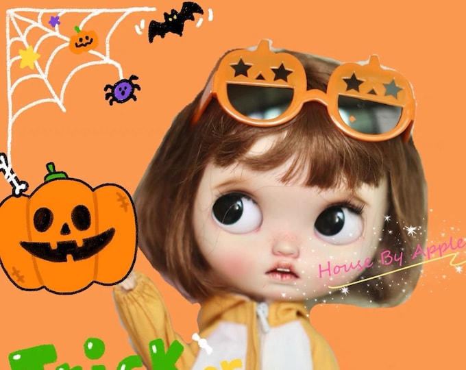 Pumpkin Sunglasses Blythe Glasses Doll Miniature Cute Glasses Doll fashion for Blythe Doll Glasses 20cm Doll Glasses