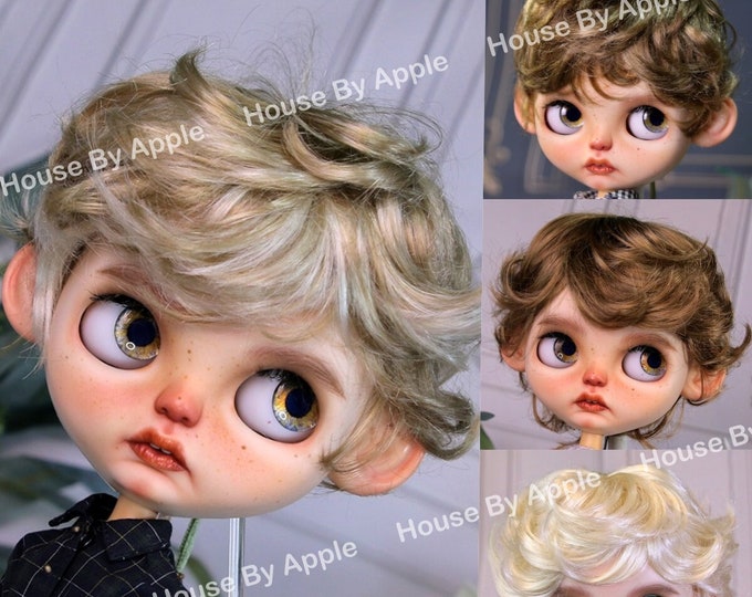 Blythe Doll Wig Short Hair Imitation Mohair Wig Doll Wig 9-10inch Pullip wig Boyish Boy qbaby wig