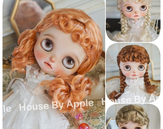 Retro Classical Blythe Doll Wig Imitation Mohair Wig Doll Wig 9-10 inch wig BJD Wig Qbaby Doll Wig