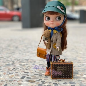 Fashion Doll Mini Suitcase Box Doll Handbag Handmade Doll Bag for Neo Blythe Holala 1/6 BJD Azone Doll Bag Outfit Custom Doll Accessories