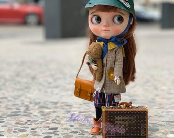 Fashion Doll Mini Suitcase Box Doll Handbag Handmade Doll Bag for Neo Blythe Holala 1/6 BJD Azone Doll Bag Outfit Custom Doll Accessories