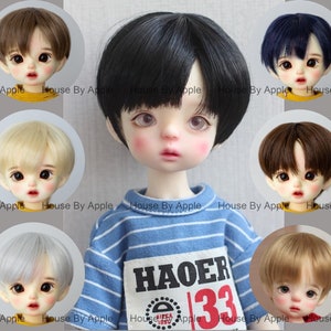 BJD Side Part Short Length With Bangs Boyish high temperature heat resistant fiber wig for 1/3 SD 1/4 msd 1/6 yosd doll wig image 1