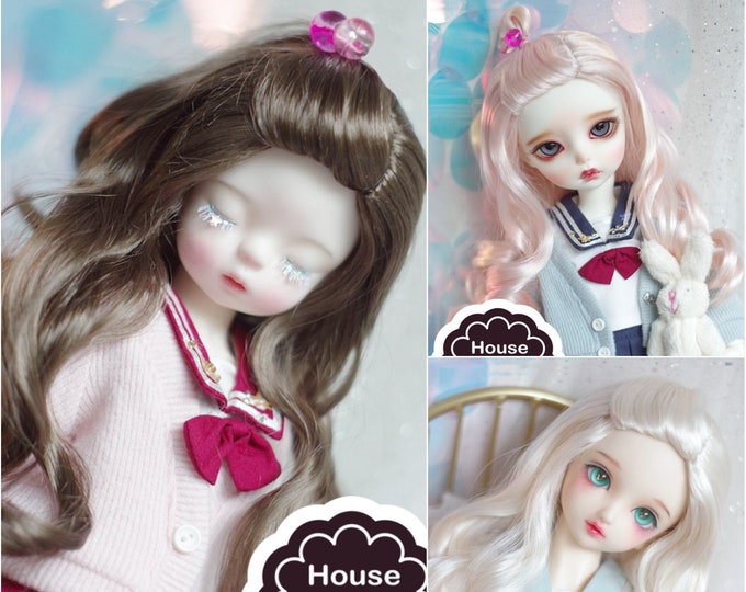 BJD Cute Hair (3 Colour) Imitation Mohair Wig for 1/3 SD 1/4 msd 1/6 yosd 1/8 lati yellow FL pukifee doll wig Blythe Wig Qbaby Wig