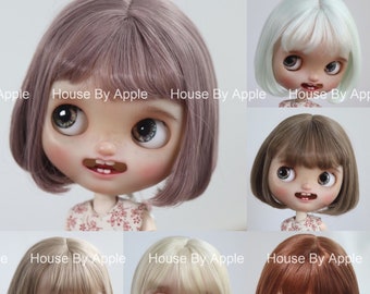 Blythe Wig Cute Bob Wig Doll Wig 9-10inch wig lovely Style Doll Wig 6 colour qbaby wig