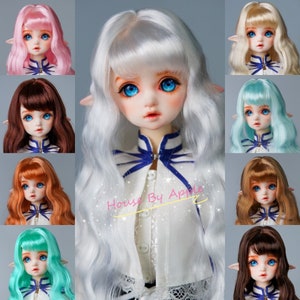 BJD Wig 10 colors Long wavy hair for 1/3 SD 1/4 MSD 1/6 yosd 9-10" Blythe Wig doll wig Qbaby Wig