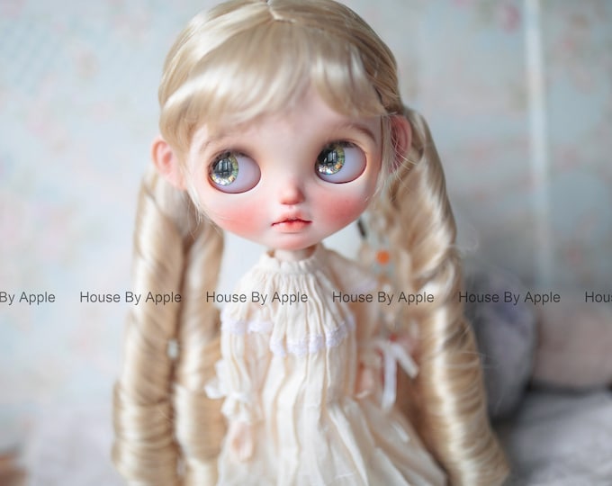BJD Cute Blythe Wig Retro Princess Long Pigtails Wig for Blythe 9-10inch Pullip wig lovely Style Doll Wig qbaby wig