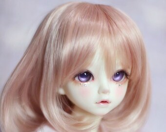 BJD Rinka Short Hair high temperature heat resistant fiber wig with Silicone Headcap for  1/3 SD 1/4 msd 1/6 yosd doll wig