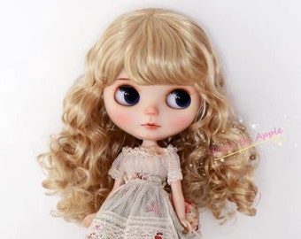 BJD Blythe Wig Instant Small Wavy Curly Hair Imitation Mohair Wig for Blythe 9-10inch Pullip wig lovely Style Doll Wig Qbaby Wig