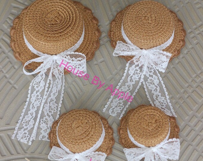 Small Flower Edge Straw Hat for licca Middie Blythe Lati Yellow Jerry Berry 1/8 1/6 1/4 doll