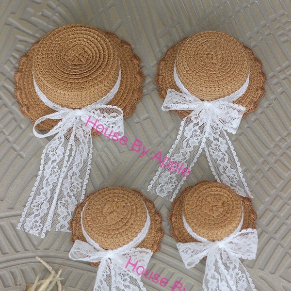 Small Flower Edge Straw Hat for licca Middie Blythe Lati Yellow Jerry Berry 1/8 1/6 1/4 doll