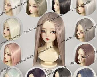 16 colour BJD Long Straight Midsplit Centre Heat resistant Wig for 1/3 SD 1/4 msd 1/6 yosd imda3.0 doll wig