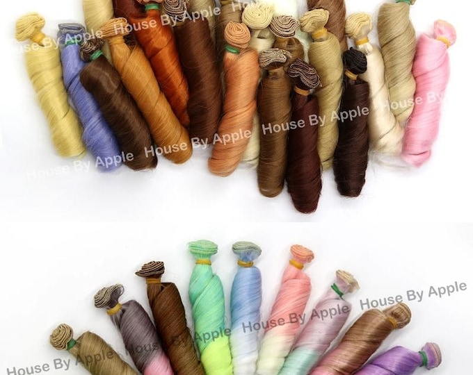 Doll Hair Curly Wavy wefts for BJD/SD/Yosd/Barbie/Blythe/1:6/Lati Yellow doll making custom doll wig custom dolls DIY doll wig