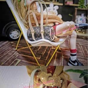 Fashion Doll Barrel Bag Doll Handbag Handmade Doll Bag for Neo Blythe Holala 1/6 BJD Azone Doll Bag Outfit Custom Doll Accessories