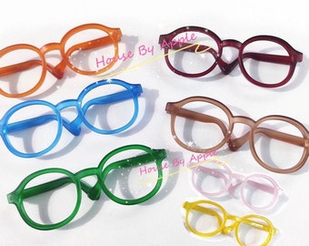 Round Matte Jelly plastic frame Glasses Blythe Glasses Doll Miniature Cute Glasses Doll fashion for Blythe Doll Glasses