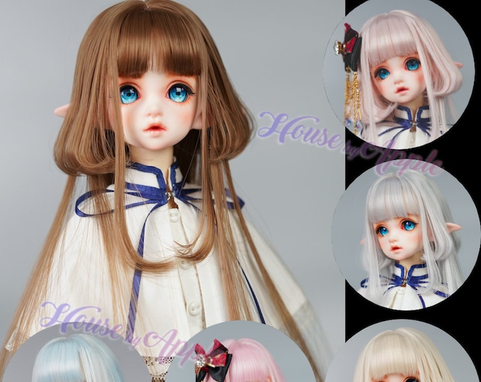 BJD Wig 6 colors Jellyfish Long hair for 1/3 SD 1/4 MSD 1/6 yosd 9-10" Blythe Wig doll wig