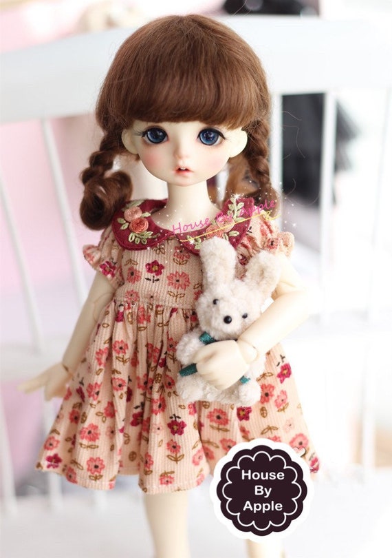 ブライス ウィッグ ドール 三つ編み ダークブラウン 9-10インチ 1⁄6 ドール BJD ブライス 傘 リアル 本物の縮小版 BJD かわいい