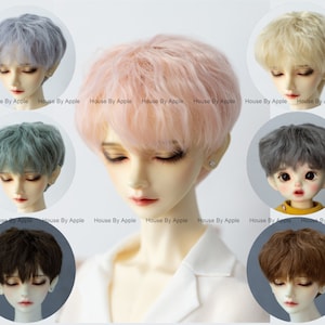 BJD short small curly hair high temperature heat resistant fiber wig for  1/3 SD 1/4 msd 1/6 yosd doll wig